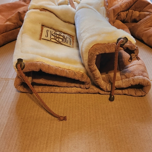 Vintage Synergy Suede Genuine Leather Womens Coat - Picture 10 of 16
